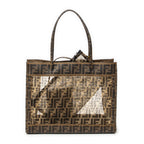 Shoulder Bag Mesh 1974 FF Tote Brown Zucca Mesh Glazed Canvas