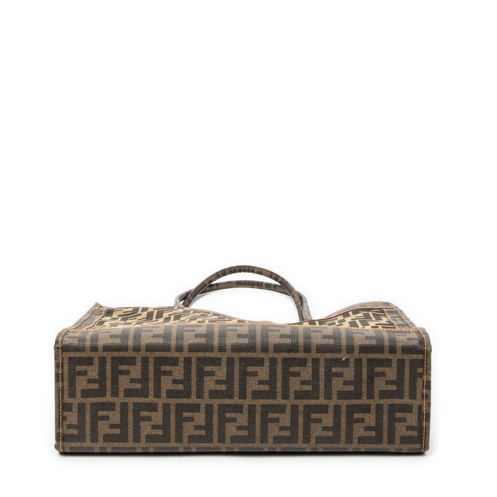 Shoulder Bag Mesh 1974 FF Tote Brown Zucca Mesh Glazed Canvas