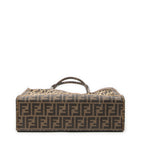 Shoulder Bag Mesh 1974 FF Tote Brown Zucca Mesh Glazed Canvas