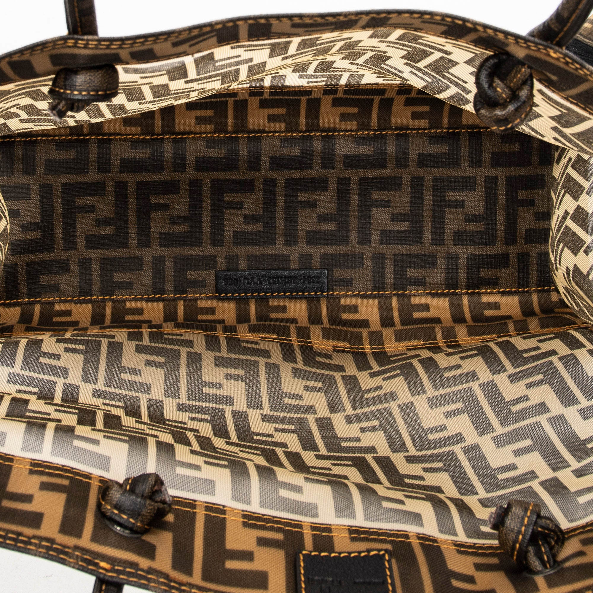 Shoulder Bag Mesh 1974 FF Tote Brown Zucca Mesh Glazed Canvas