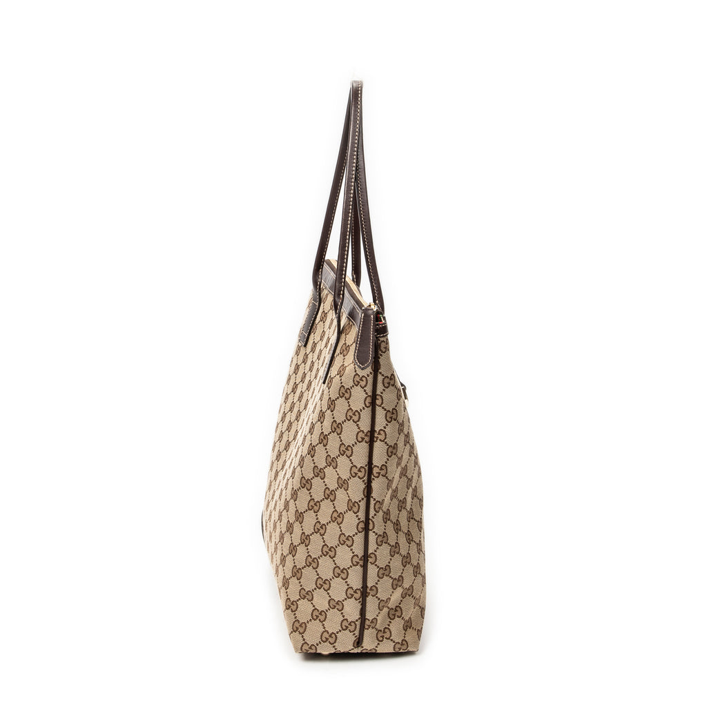 Shoulder Bag Vertical Britt Tote Beige Monogrammed Canvas