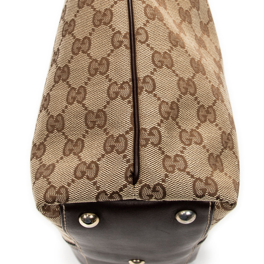 Shoulder Bag Vertical Britt Tote Beige Monogrammed Canvas