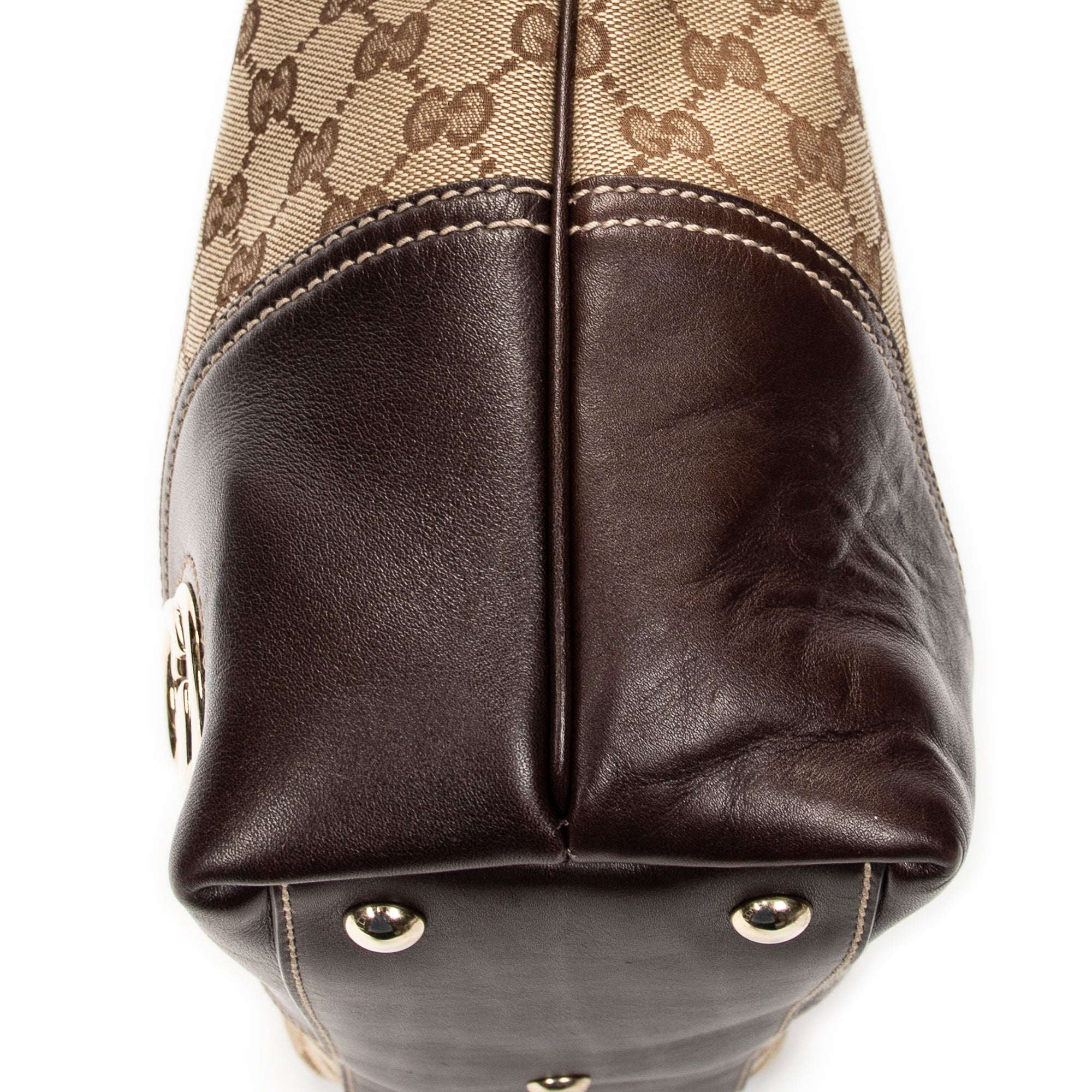 Shoulder Bag Vertical Britt Tote Beige Monogrammed Canvas