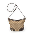 Shoulder Bag Lovely Heart Crossbody Beige Monogrammed Canvas