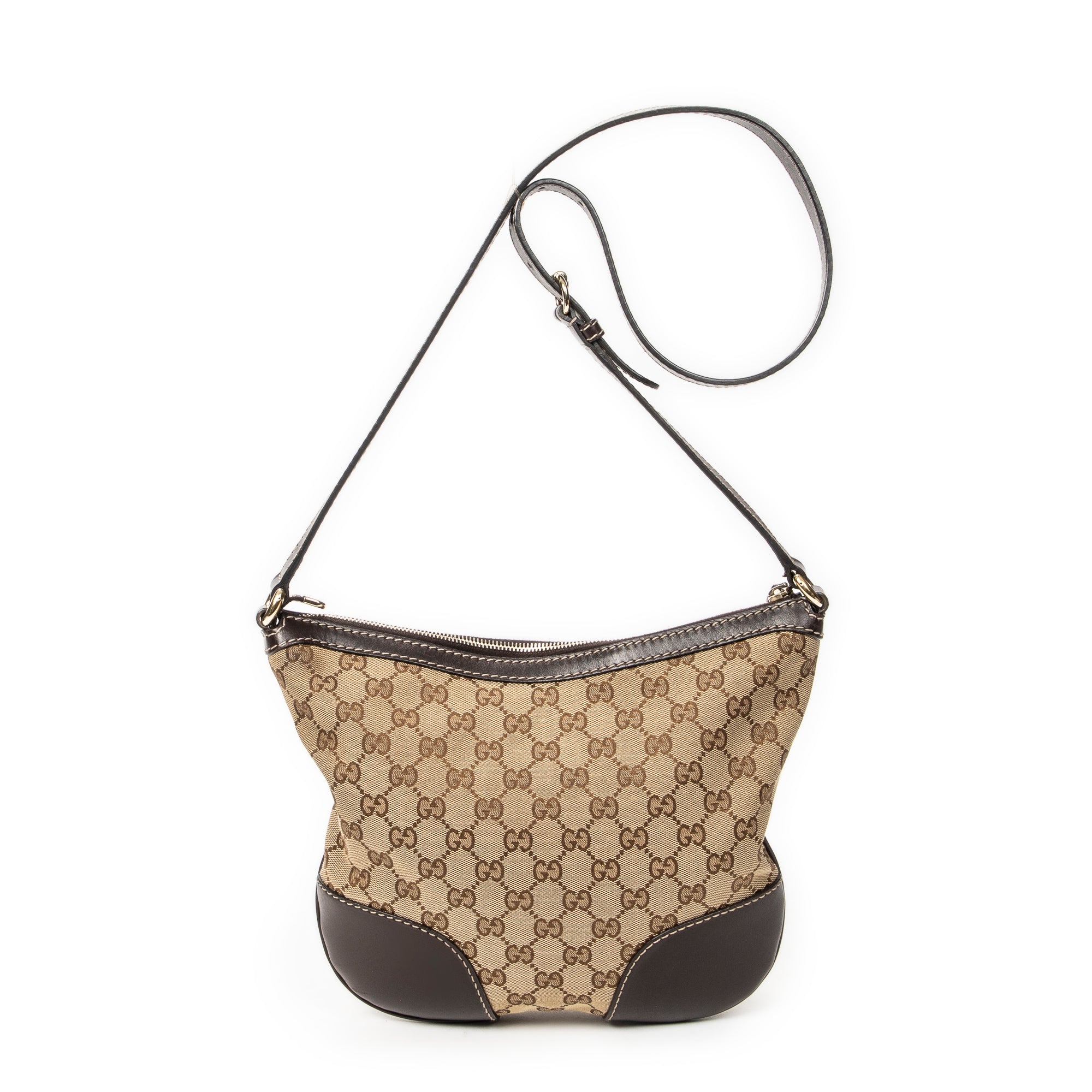 Shoulder Bag Lovely Heart Crossbody Beige Monogrammed Canvas