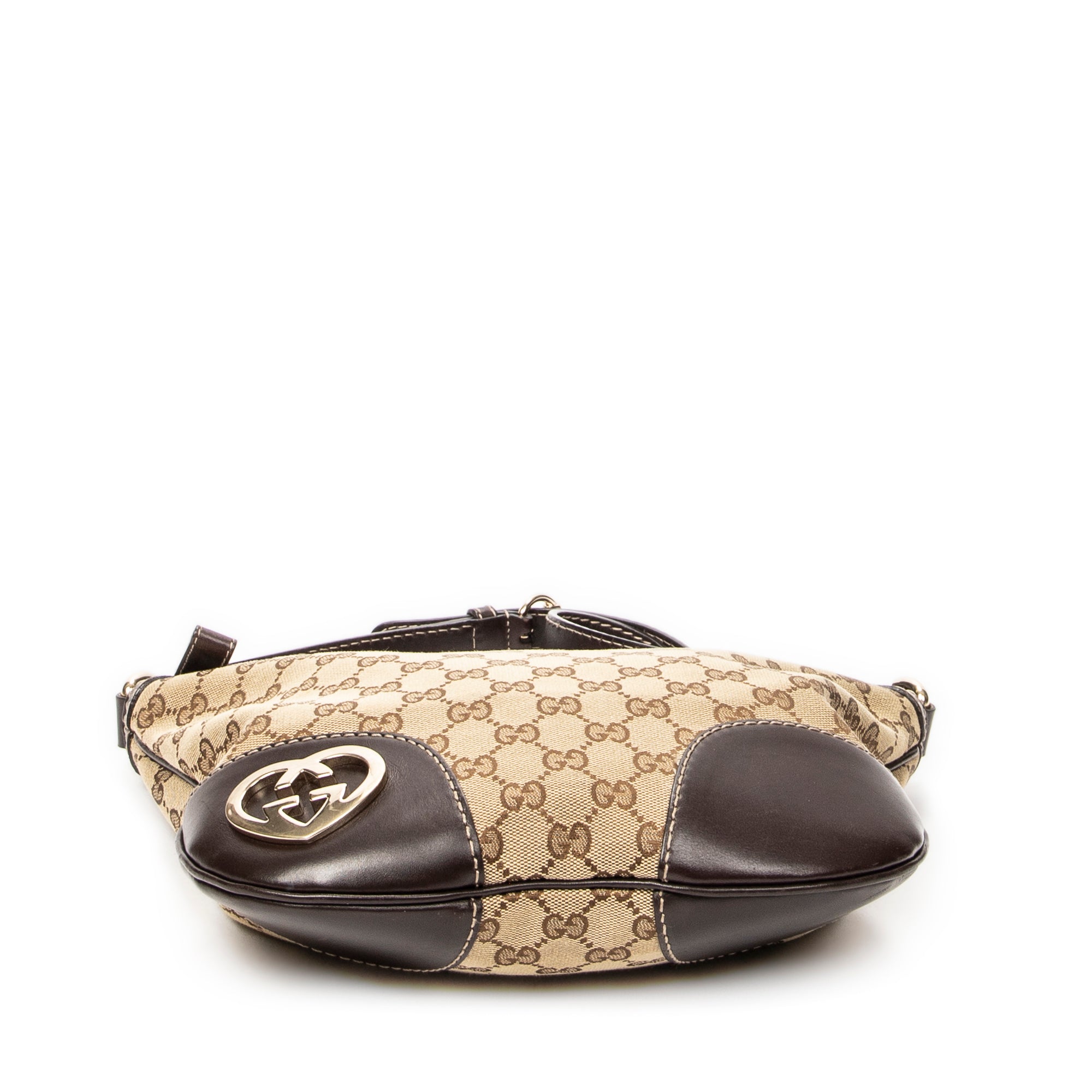 Shoulder Bag Lovely Heart Crossbody Beige Monogrammed Canvas
