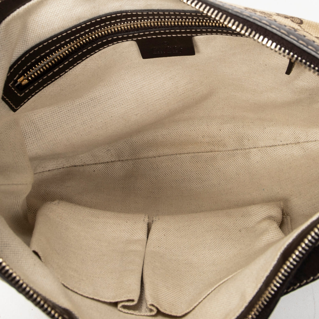 Shoulder Bag Lovely Heart Crossbody Beige Monogrammed Canvas