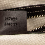 Bolso de hombro con bandolera de lona monogramada beige con forma de corazón encantador