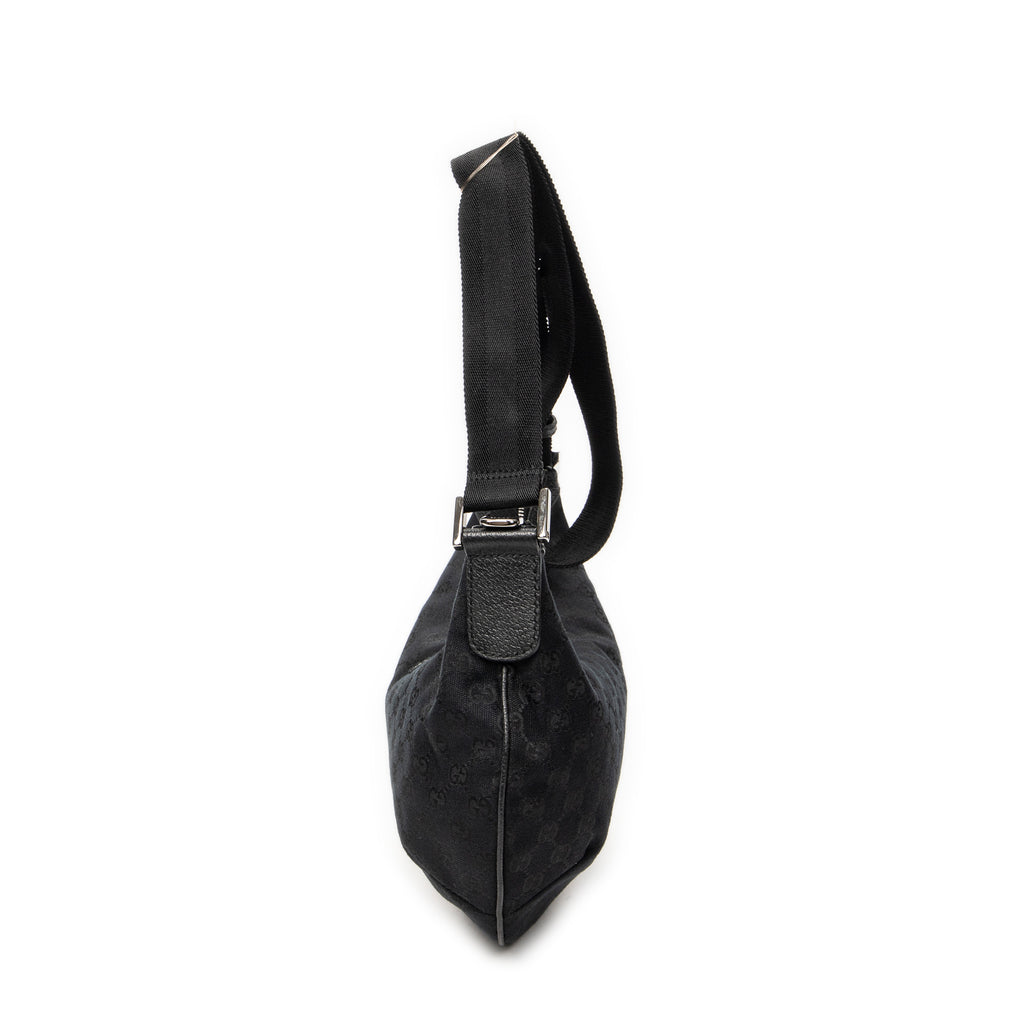 Bolso de Hombro Media Luna Bandolera Lona Monogrammed Negro