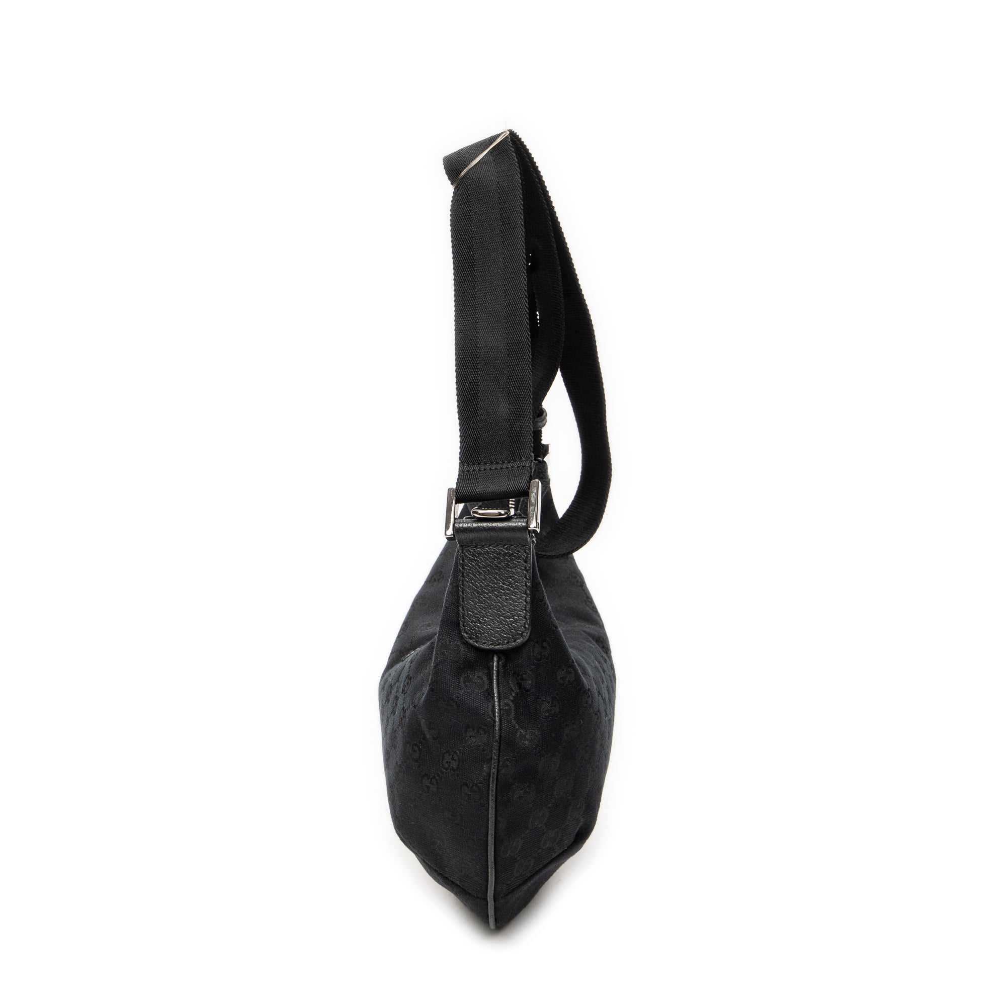 Bolso de Hombro Media Luna Bandolera Lona Monogrammed Negro