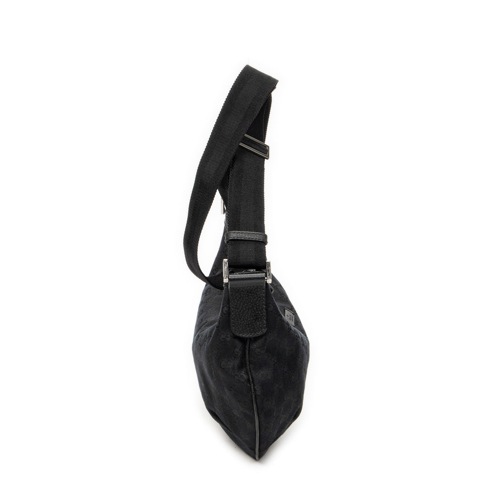 Shoulder Bag Halfmoon Messenger Black Monogrammed Canvas