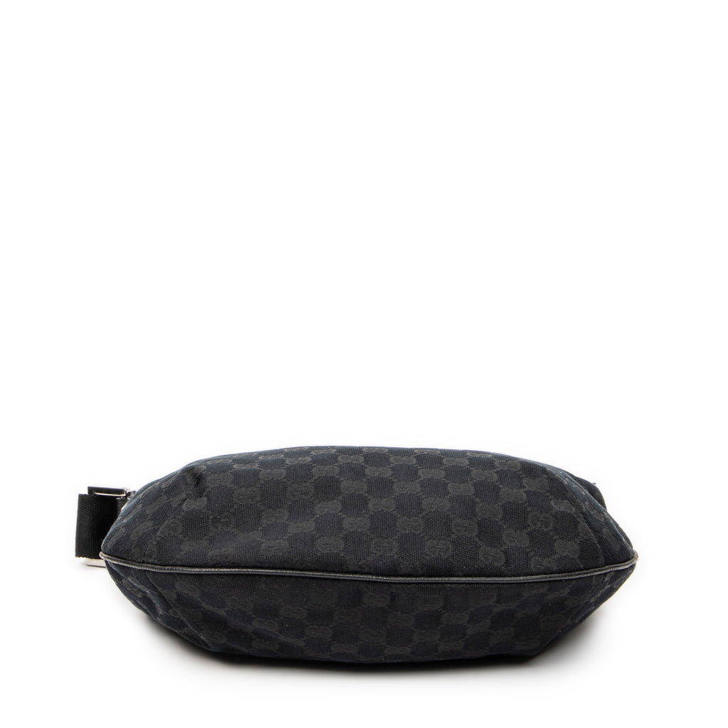 Shoulder Bag Halfmoon Messenger Black Monogrammed Canvas