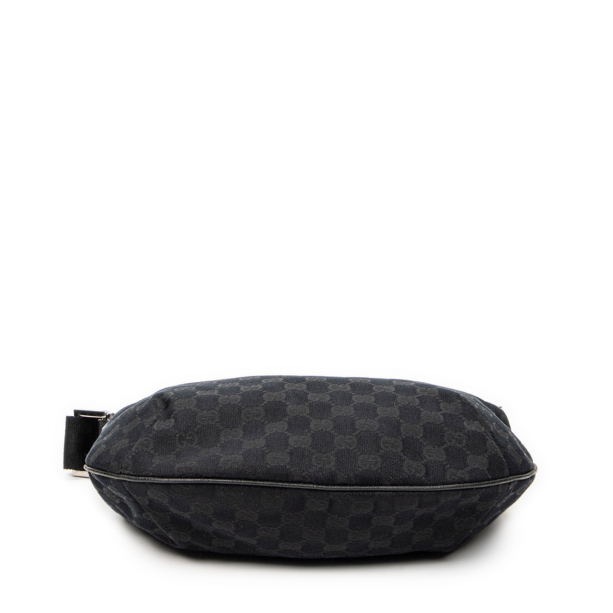 Shoulder Bag Halfmoon Messenger Black Monogrammed Canvas