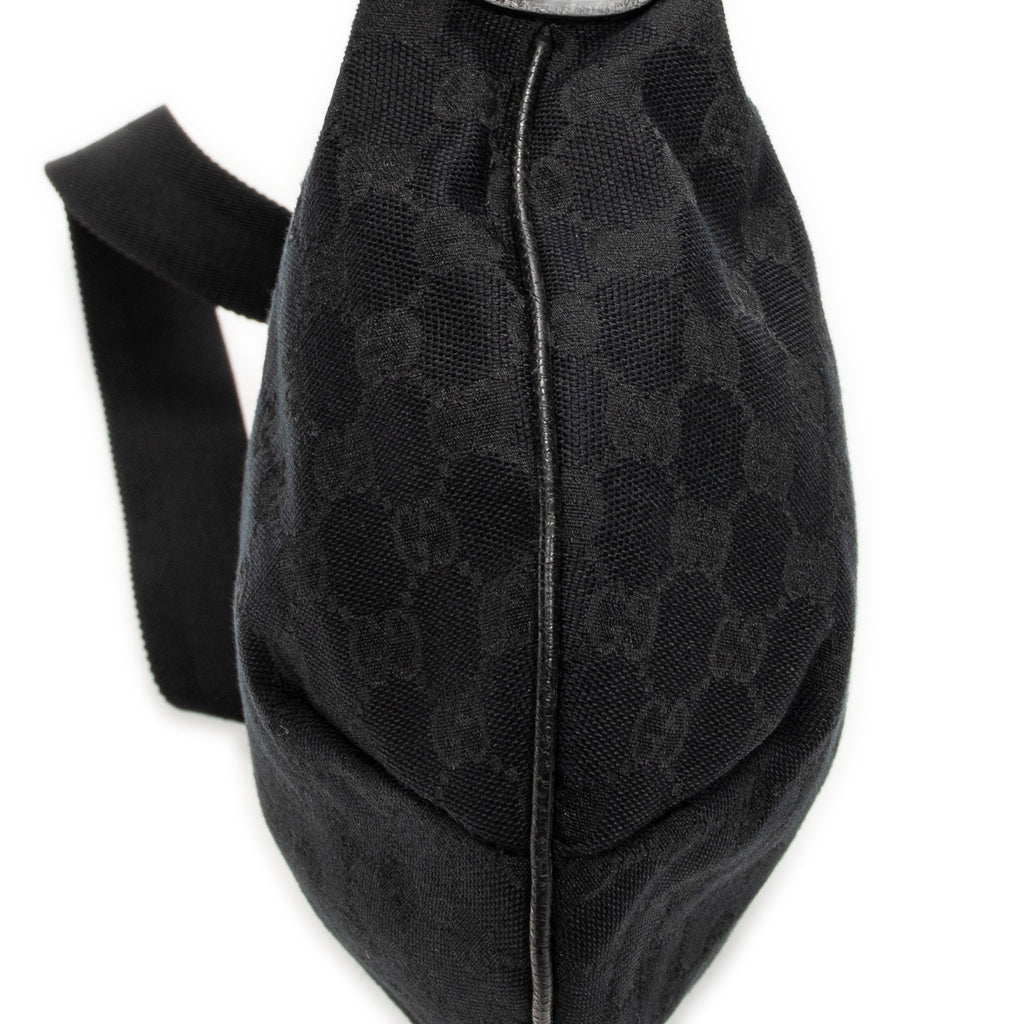 Shoulder Bag Halfmoon Messenger Black Monogrammed Canvas