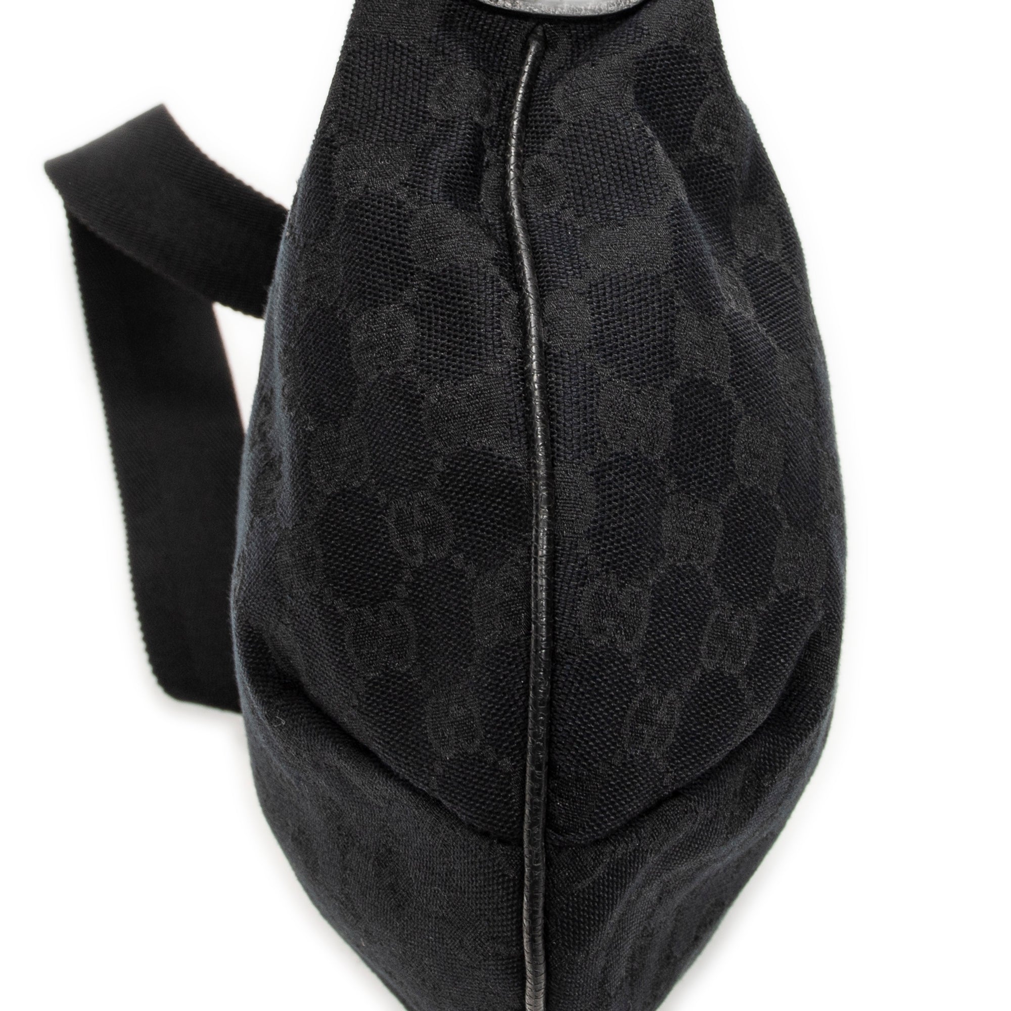 Shoulder Bag Halfmoon Messenger Black Monogrammed Canvas