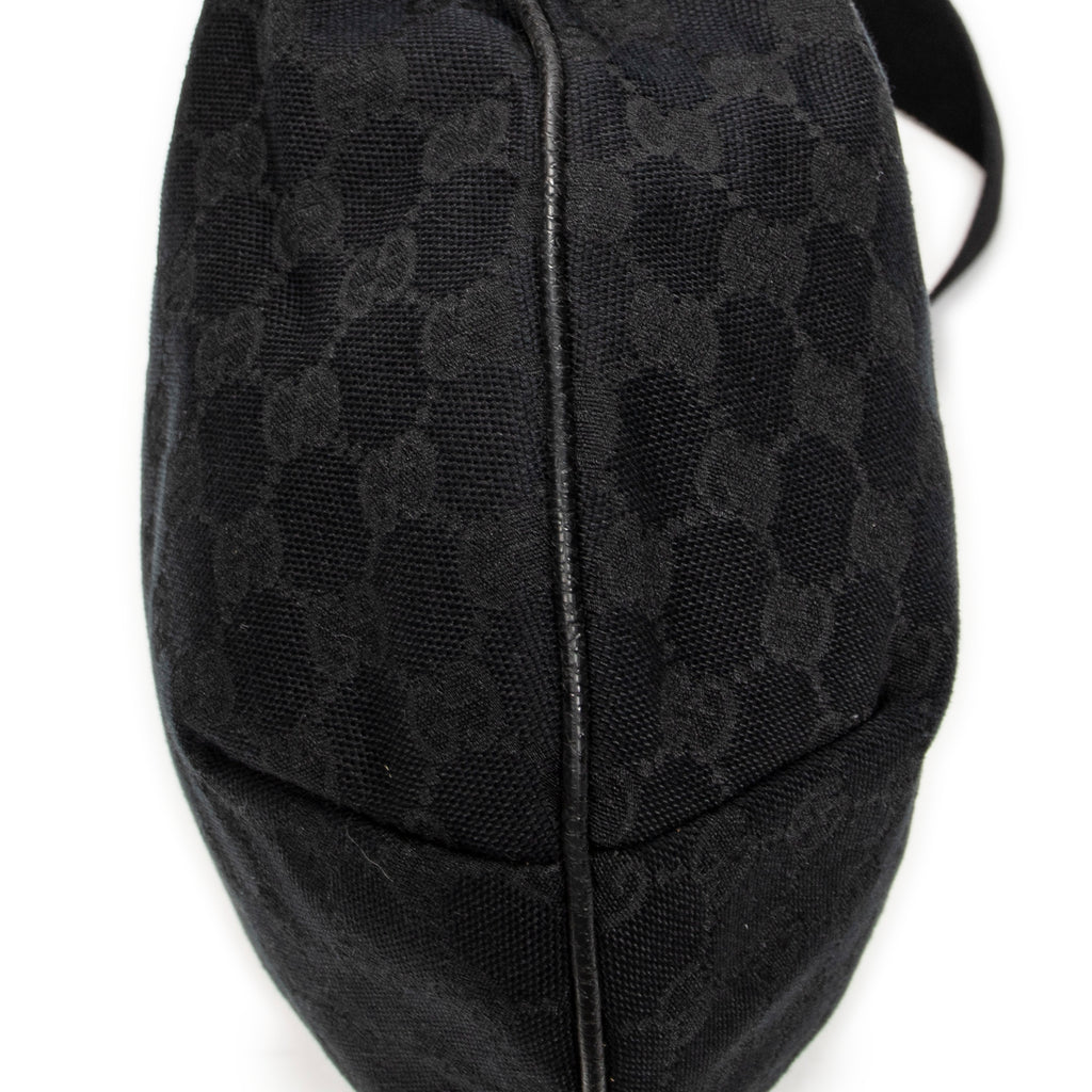 Bolso de Hombro Media Luna Bandolera Lona Monogrammed Negro