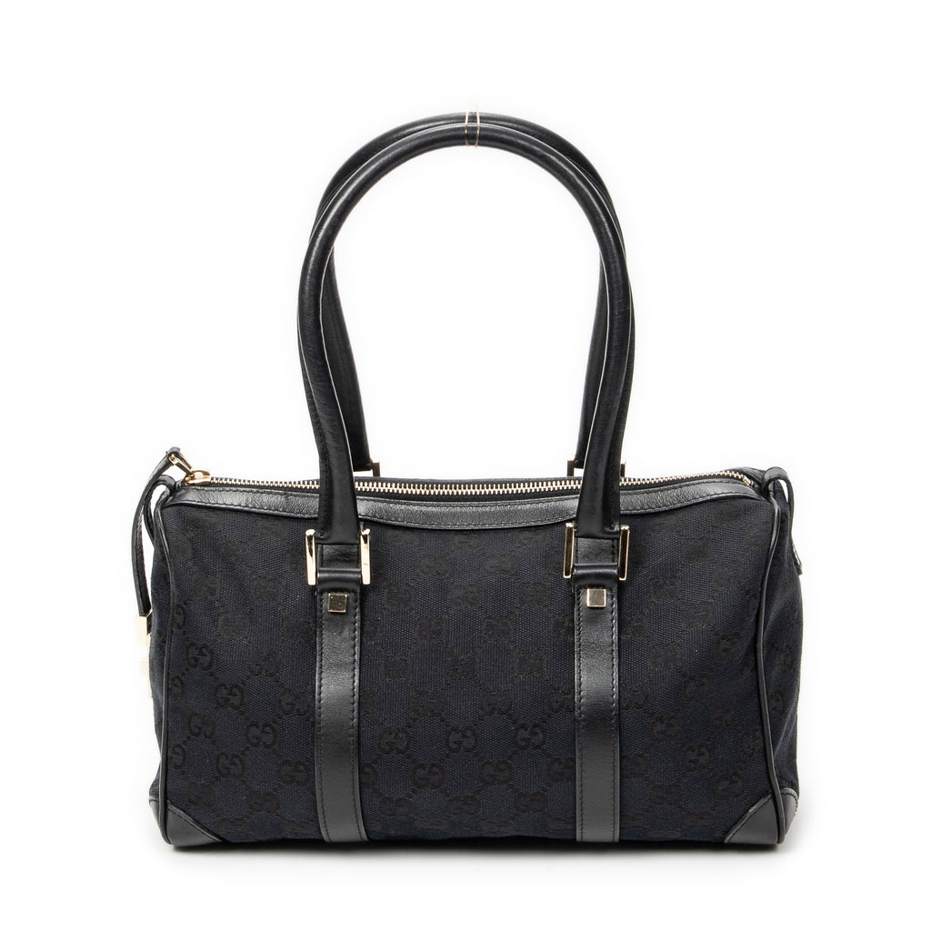 Shoulder Bag Small Boston Black Monogrammed Canvas