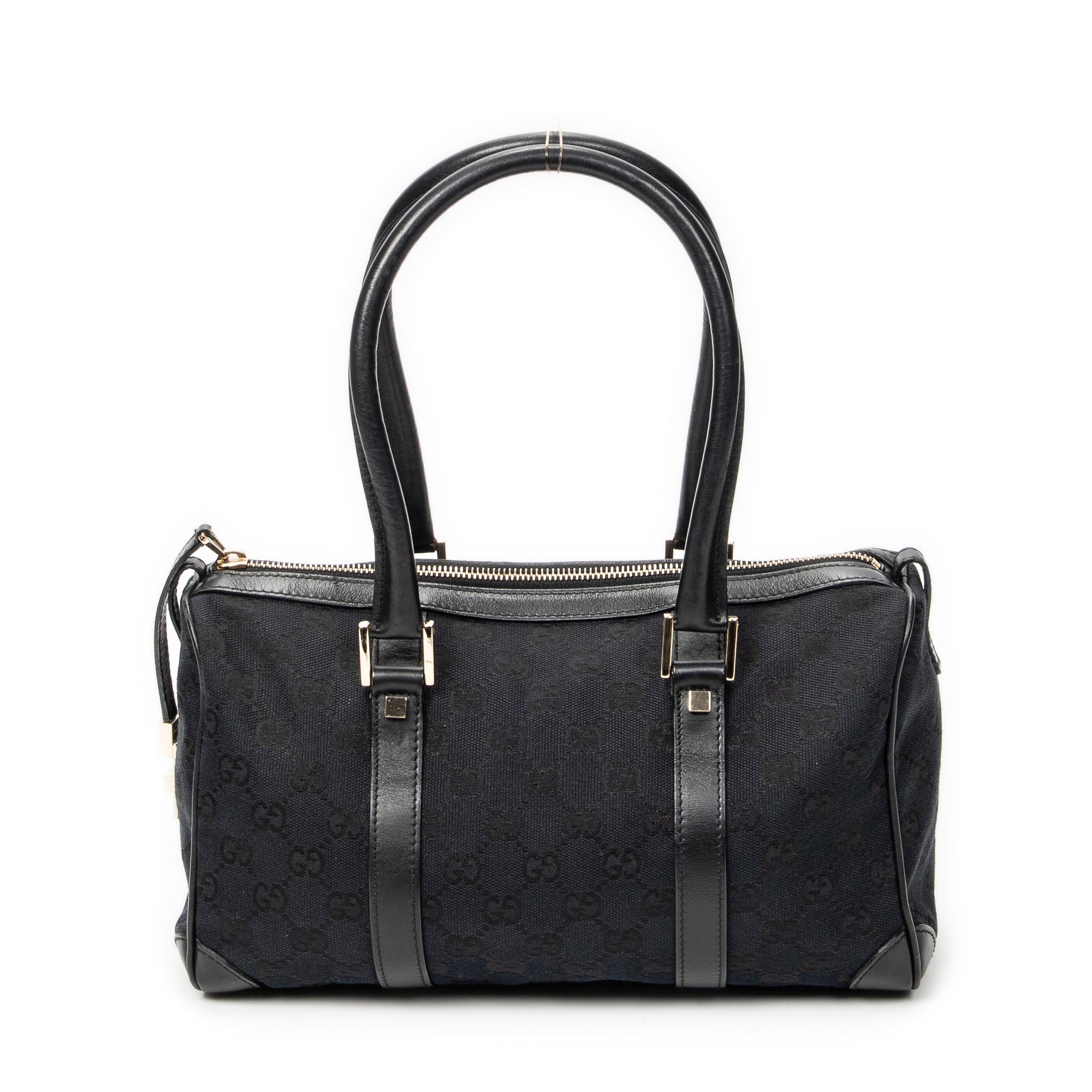 Shoulder Bag Small Boston Black Monogrammed Canvas