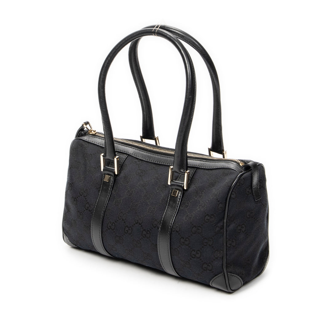 Shoulder Bag Small Boston Black Monogrammed Canvas