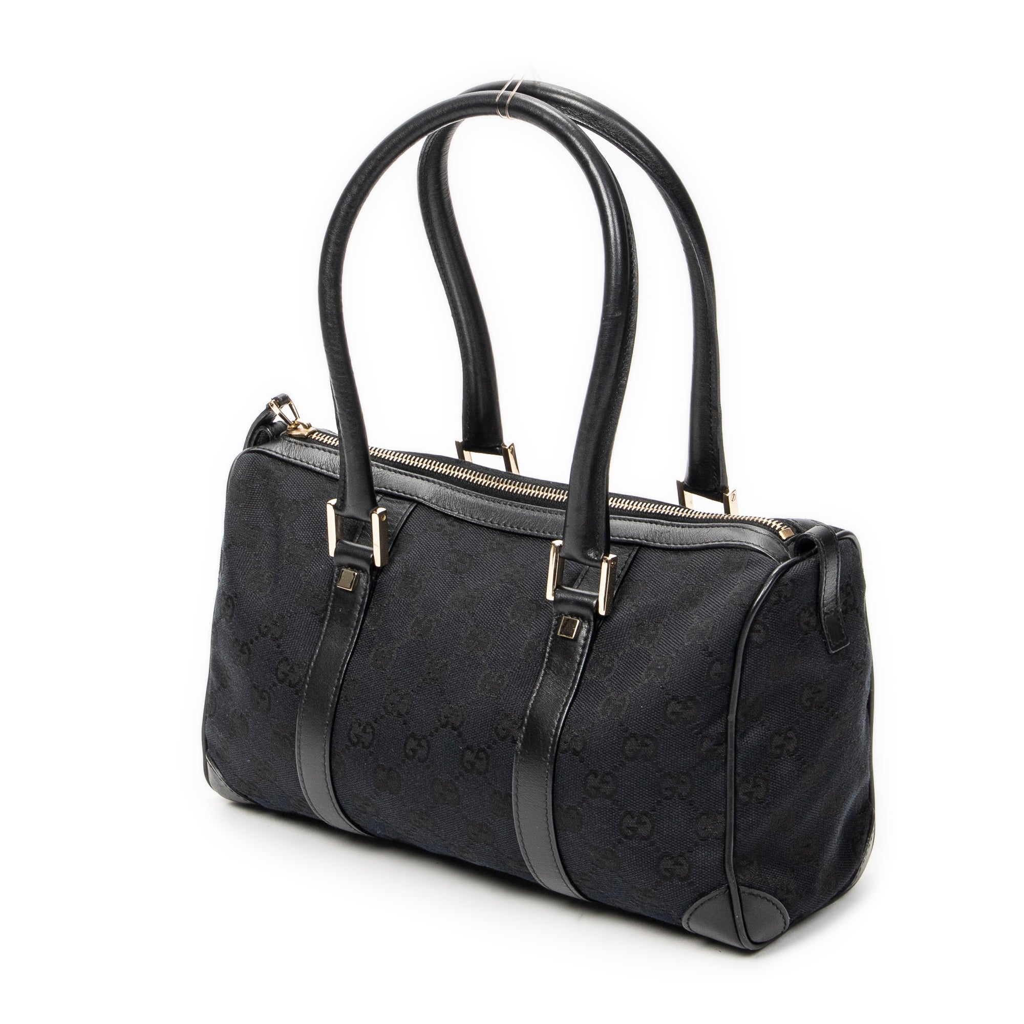 Shoulder Bag Small Boston Black Monogrammed Canvas