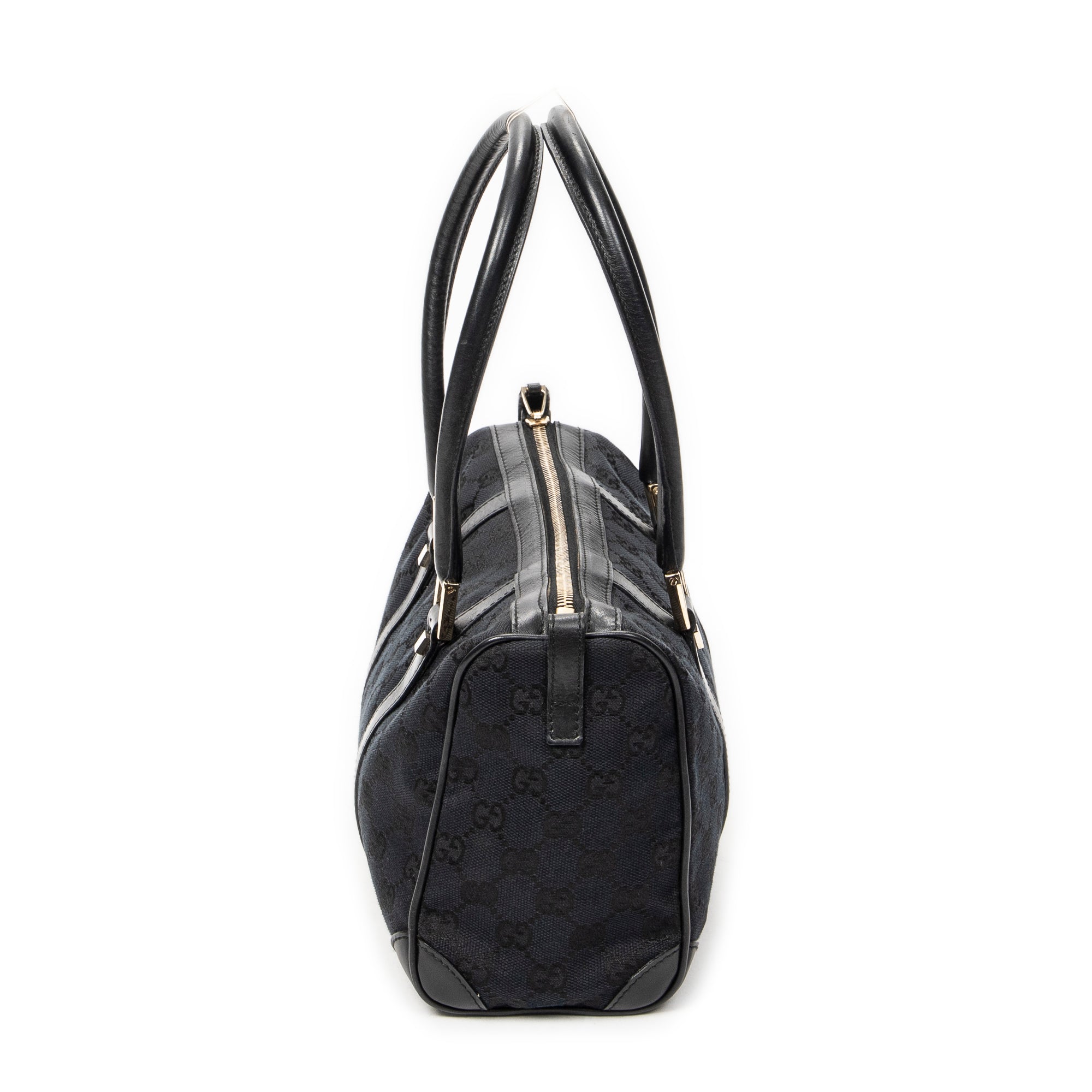 Shoulder Bag Small Boston Black Monogrammed Canvas