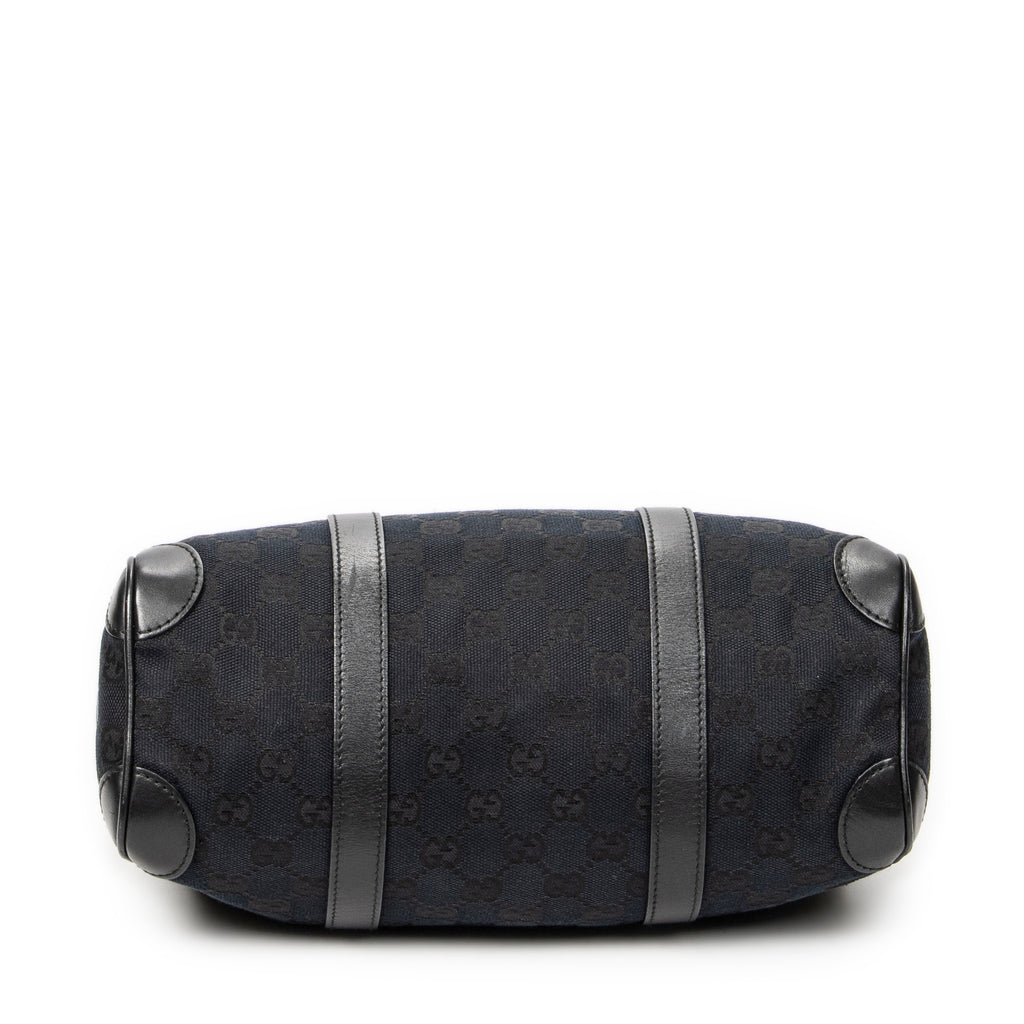 Shoulder Bag Small Boston Black Monogrammed Canvas