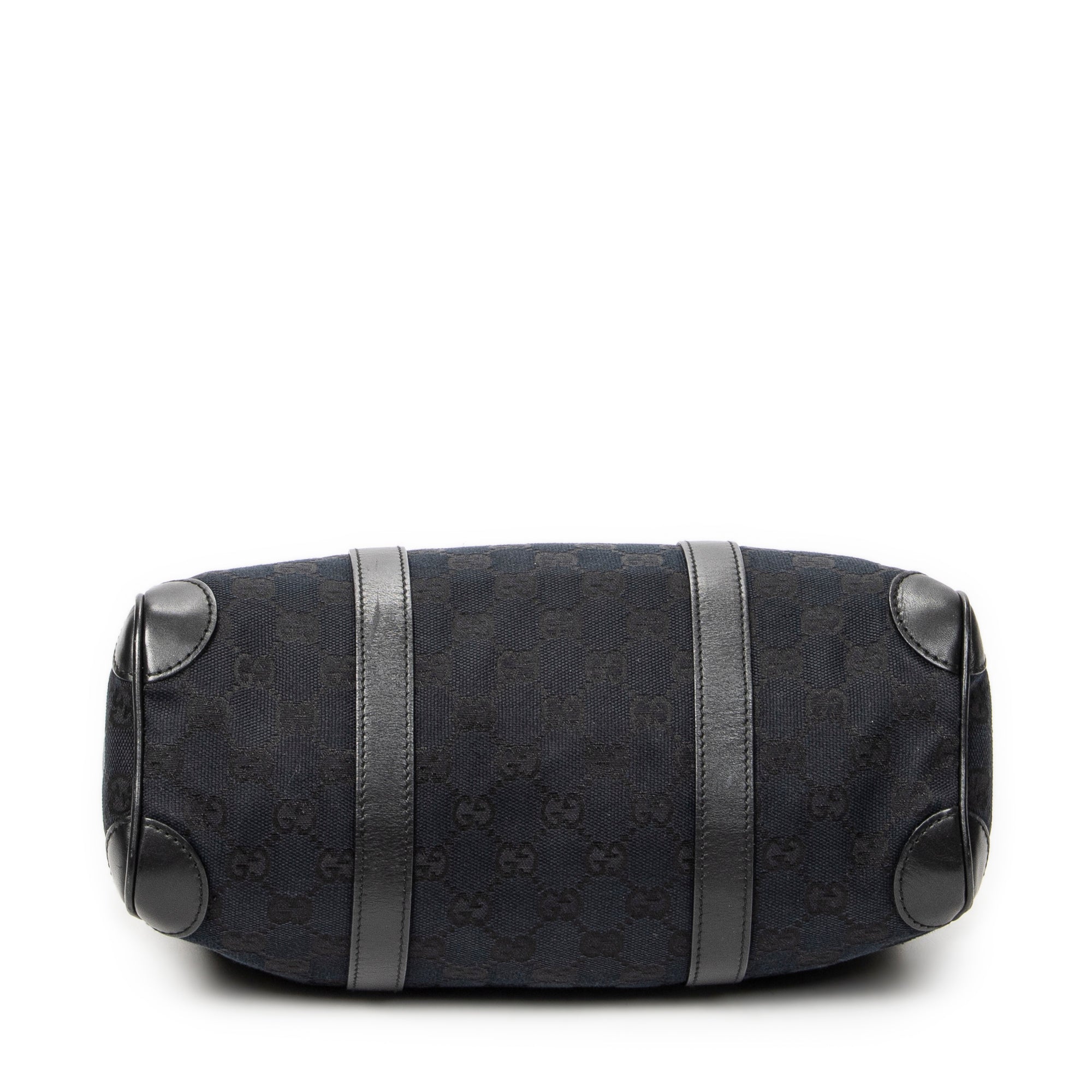 Shoulder Bag Small Boston Black Monogrammed Canvas