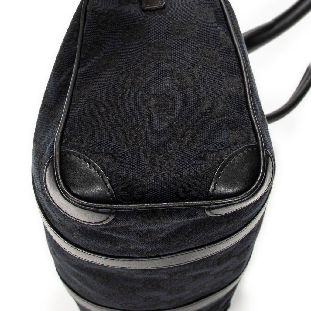 Shoulder Bag Small Boston Black Monogrammed Canvas