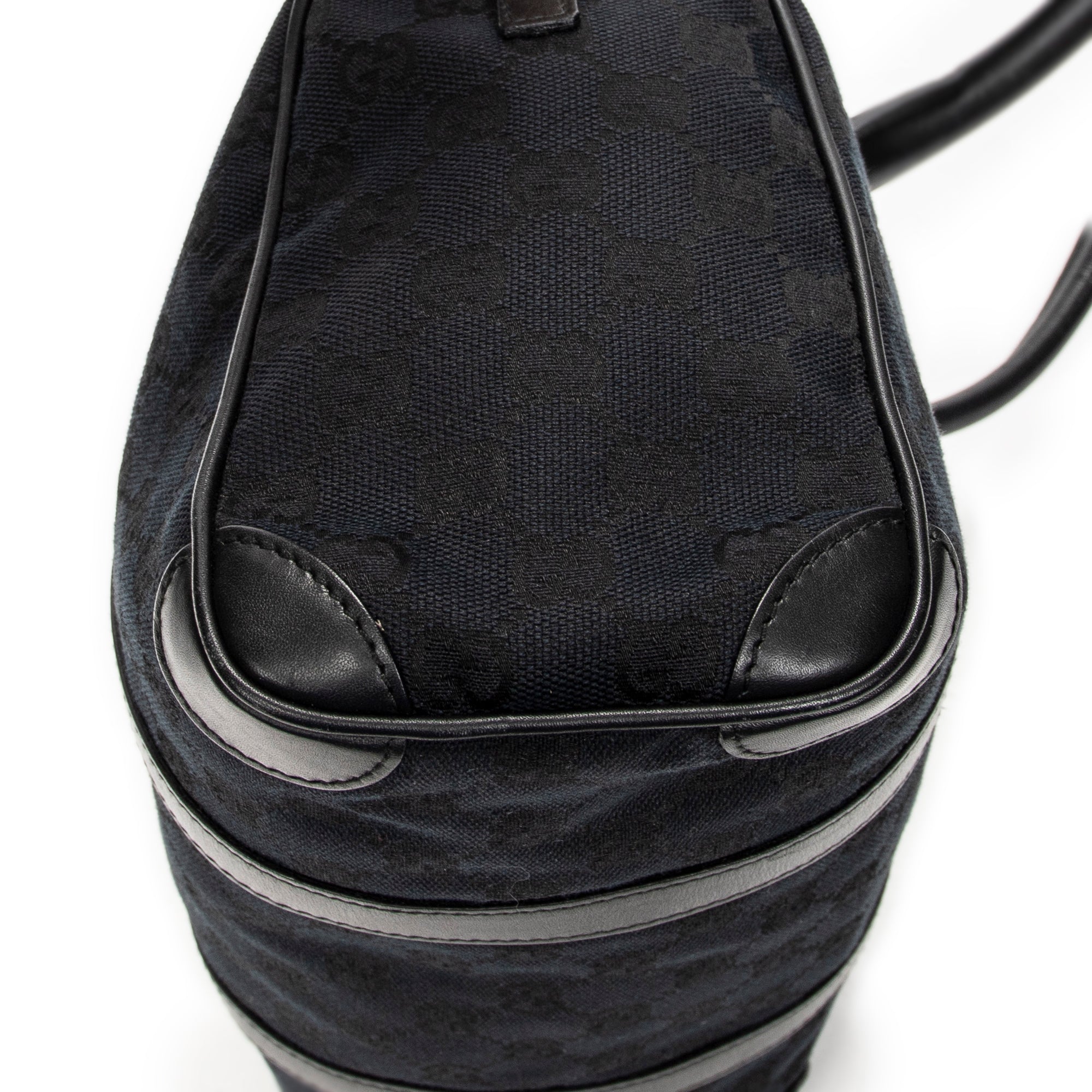 Shoulder Bag Small Boston Black Monogrammed Canvas