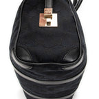 Shoulder Bag Small Boston Black Monogrammed Canvas