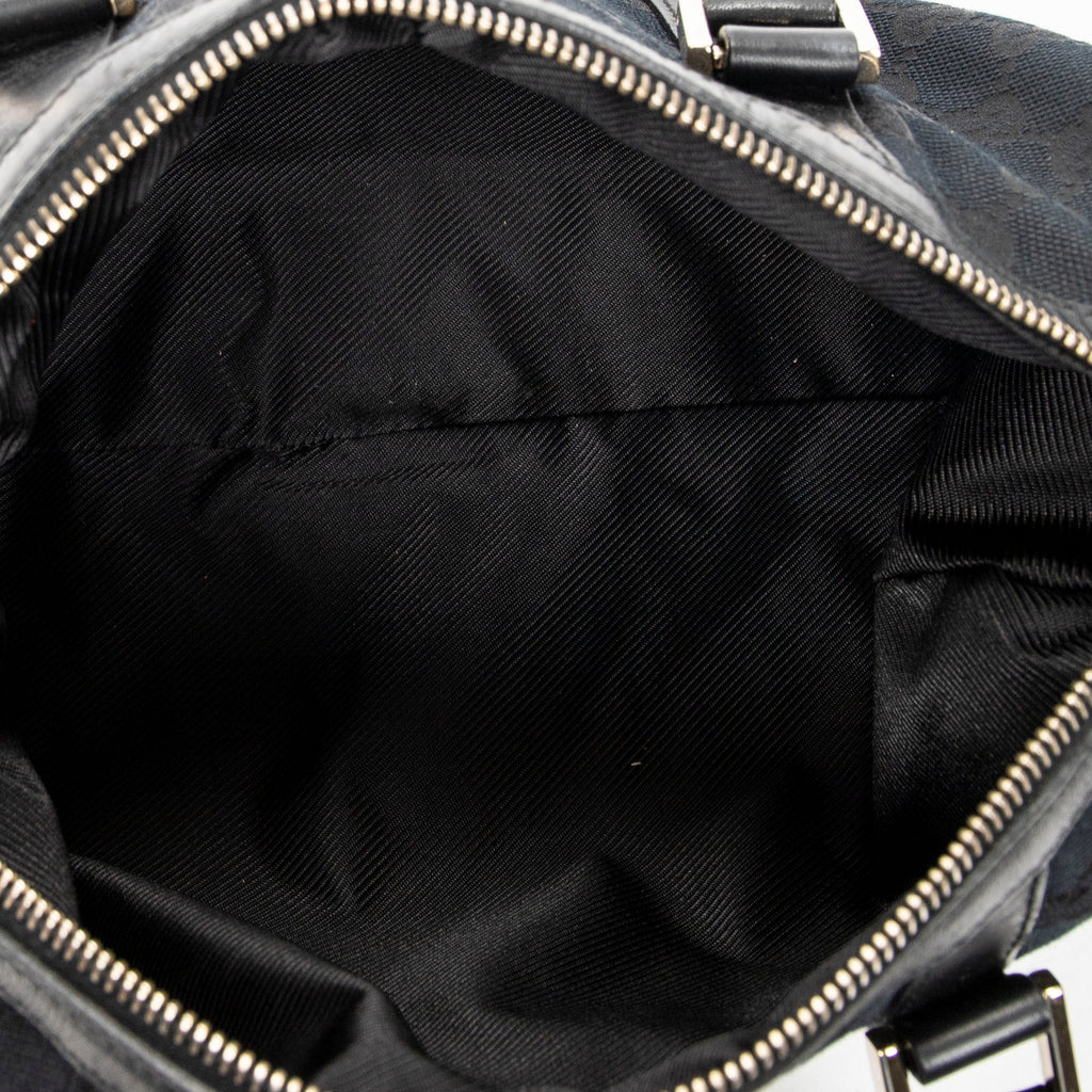 Shoulder Bag Small Boston Black Monogrammed Canvas
