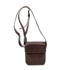 Shoulder Bag Mini Flap Crossbody Dark Brown Guccissima Leather