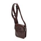 Shoulder Bag Mini Flap Crossbody Dark Brown Guccissima Leather