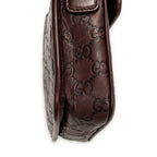 Shoulder Bag Mini Flap Crossbody Dark Brown Guccissima Leather
