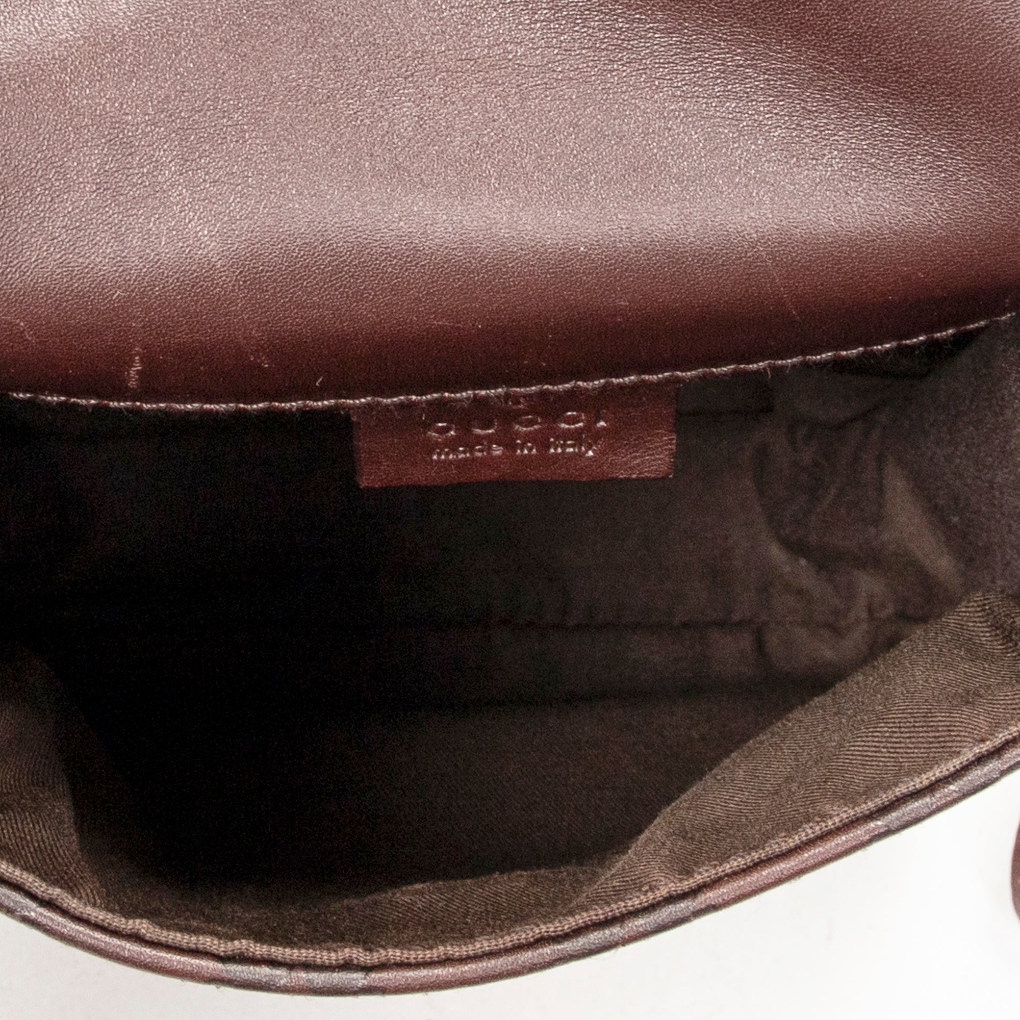 Shoulder Bag Mini Flap Crossbody Dark Brown Guccissima Leather