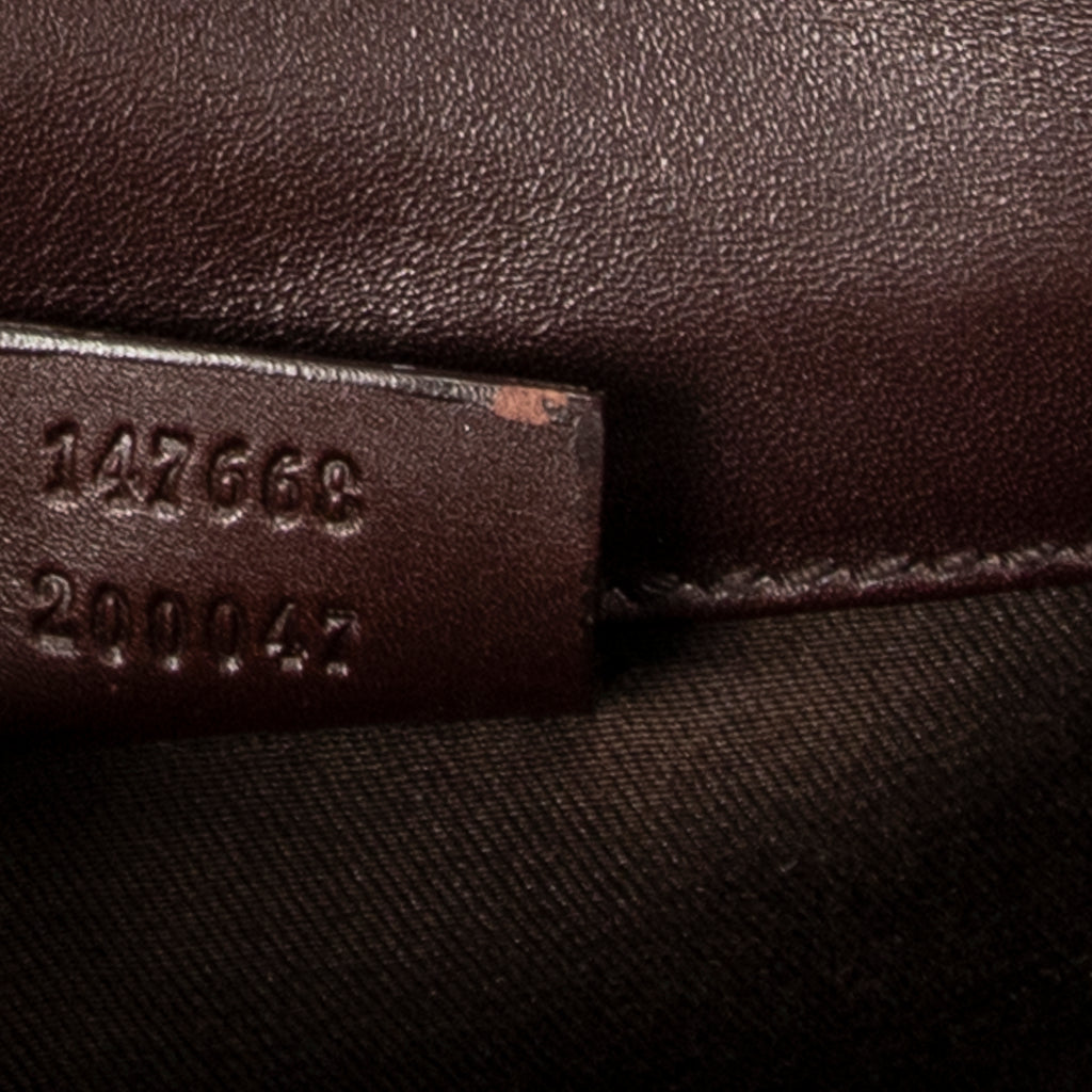 Shoulder Bag Mini Flap Crossbody Dark Brown Guccissima Leather