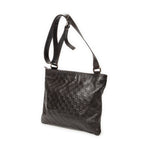 Shoulder Bag Large Square Zip Messenger Dark Brown Guccissima Leather