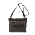 Shoulder Bag Large Square Zip Messenger Dark Brown Guccissima Leather