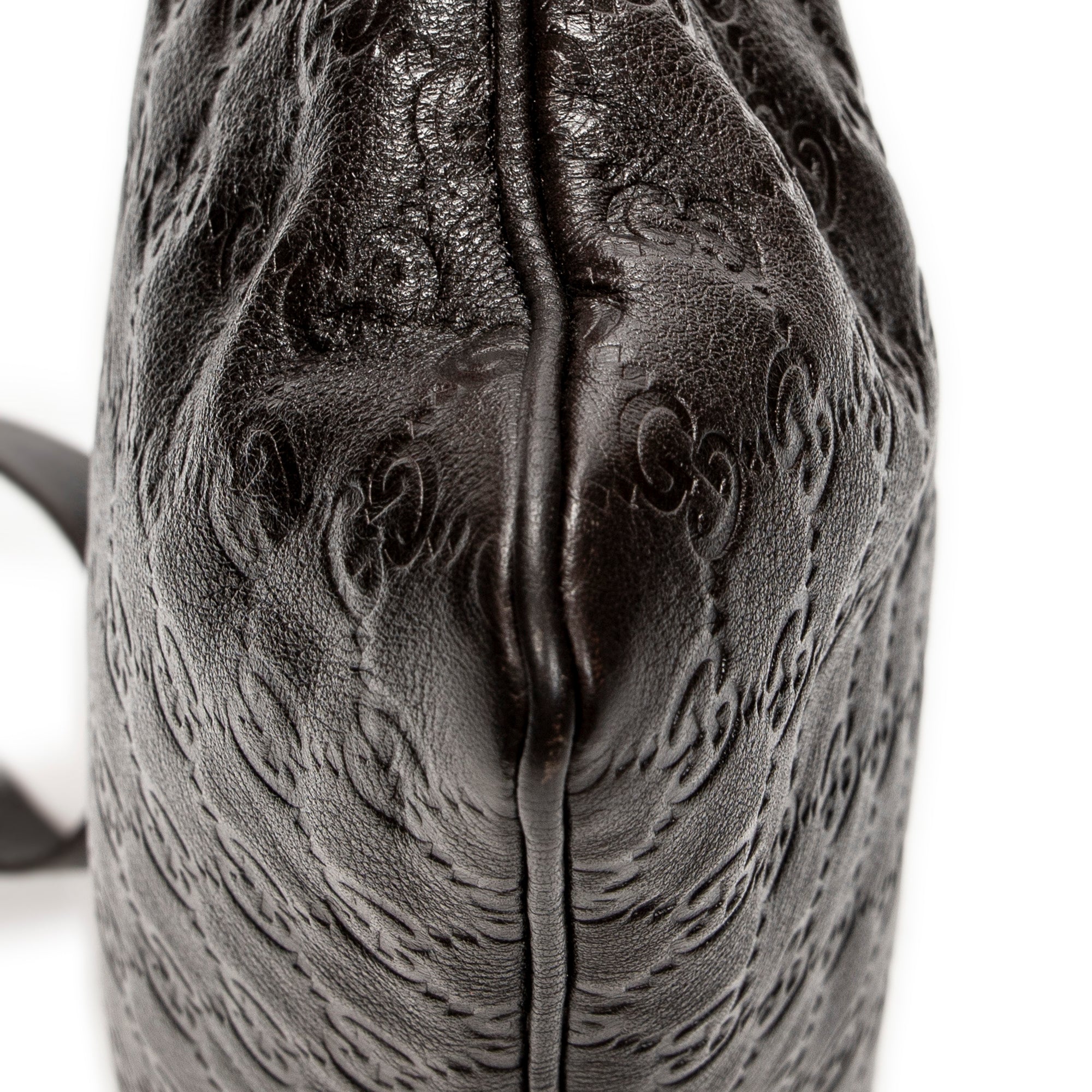Bandolera grande cuadrada con cremallera Messenger de piel Guccissima marrón oscuro