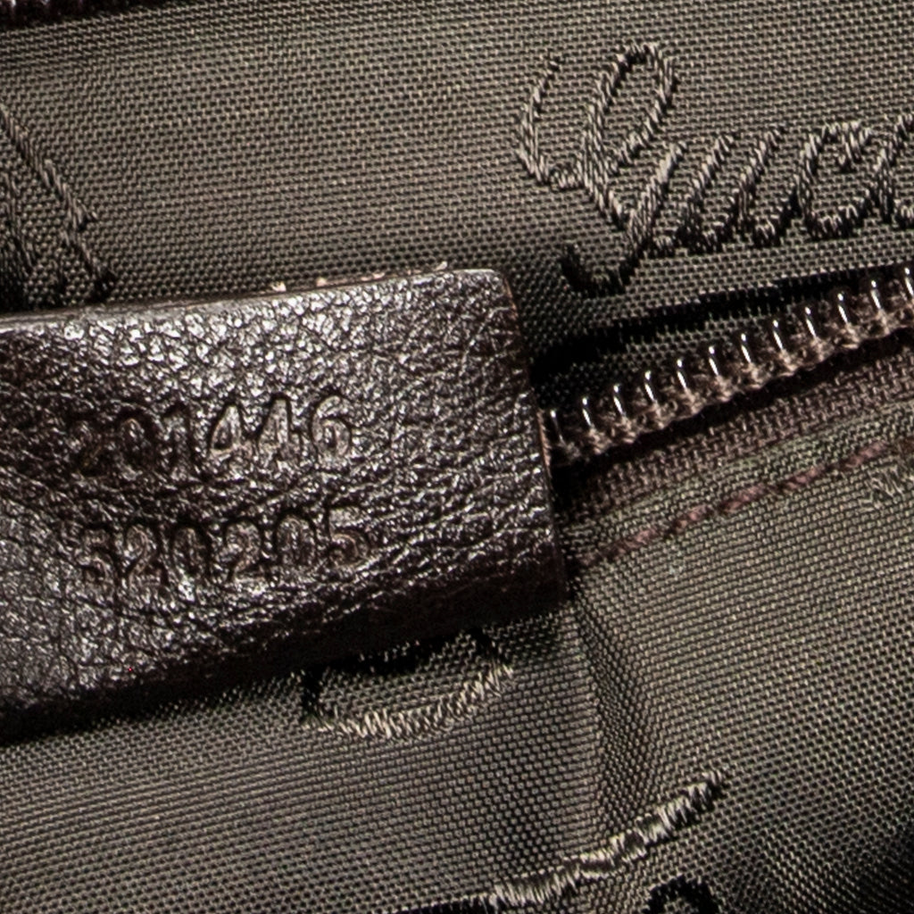 Shoulder Bag Large Square Zip Messenger Dark Brown Guccissima Leather