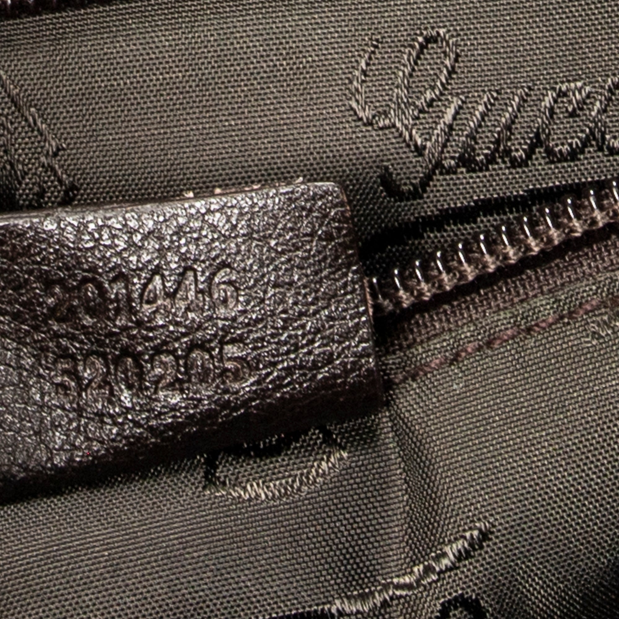 Shoulder Bag Large Square Zip Messenger Dark Brown Guccissima Leather