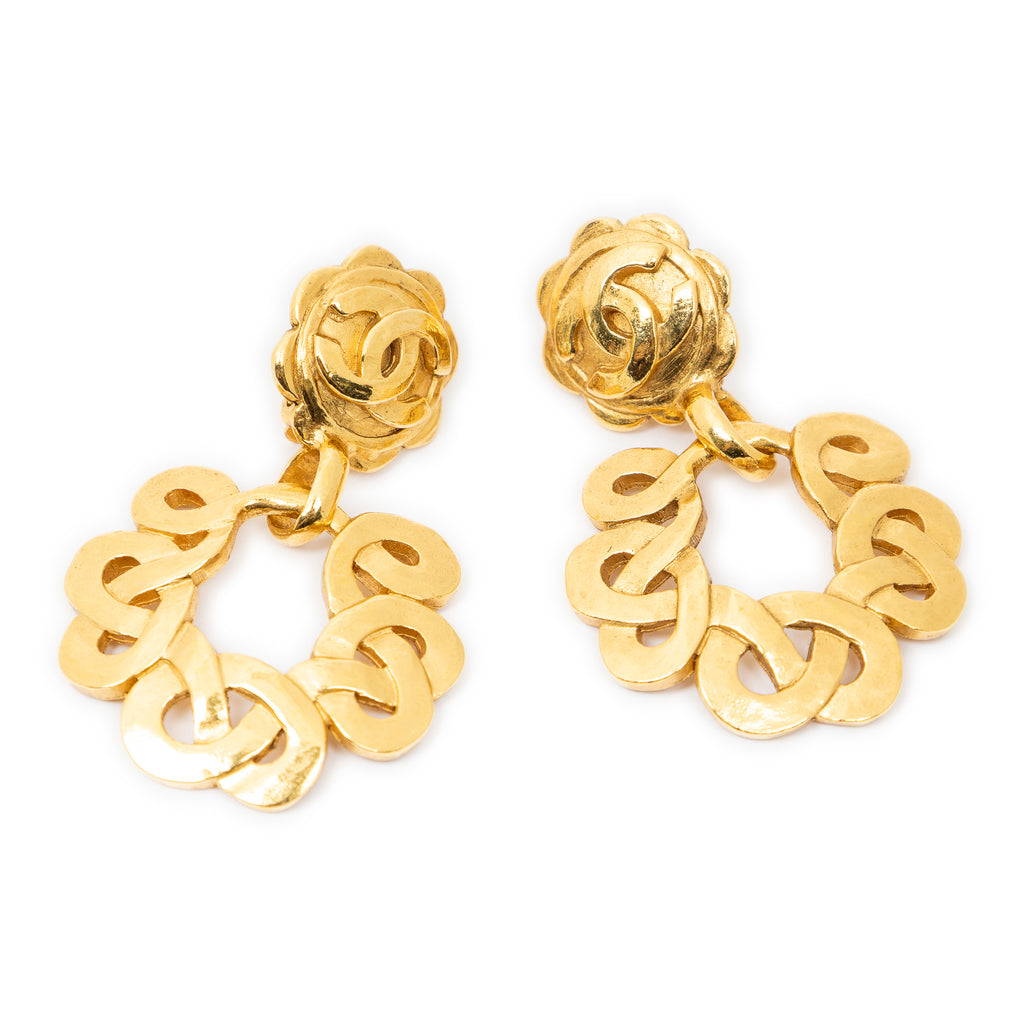 Earrings CC Twisted Dangle Clip On Earrings Gold Gold Plated
