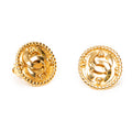 Earrings CC Round Clip On Earrings Gold Gold Plated