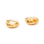 Earrings CC Round Clip On Earrings Gold Gold Plated