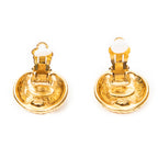 Earrings CC Round Clip On Earrings Gold Gold Plated