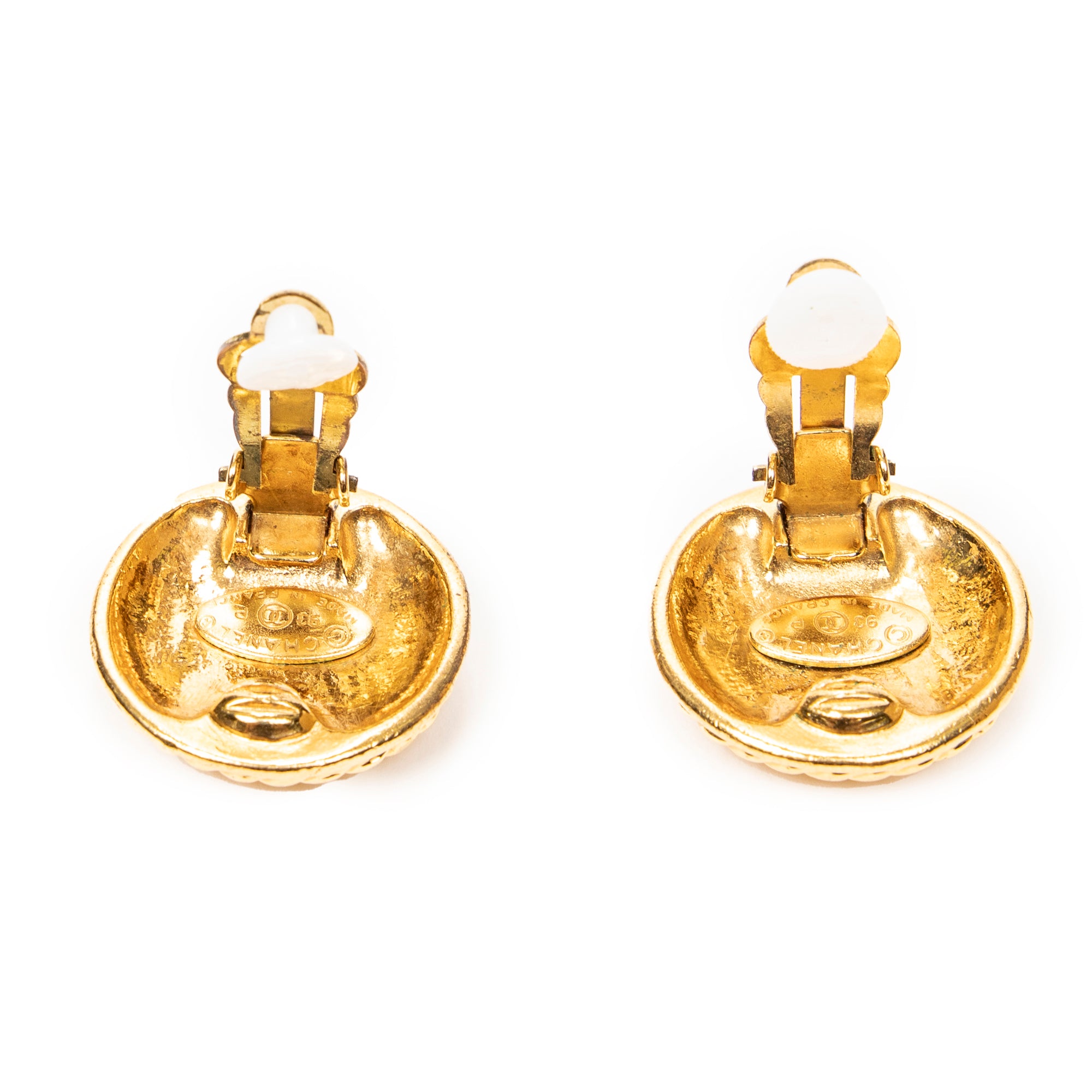 Earrings CC Round Clip On Earrings Gold Gold Plated