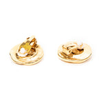 Earrings CC Round Clip On Earrings Gold Gold Plated