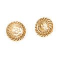 Earrings Small CC Medallion Clip On Earrings Gold Gold Plated