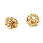 Earrings CC Round Clip On Earrings Gold Gold Plated