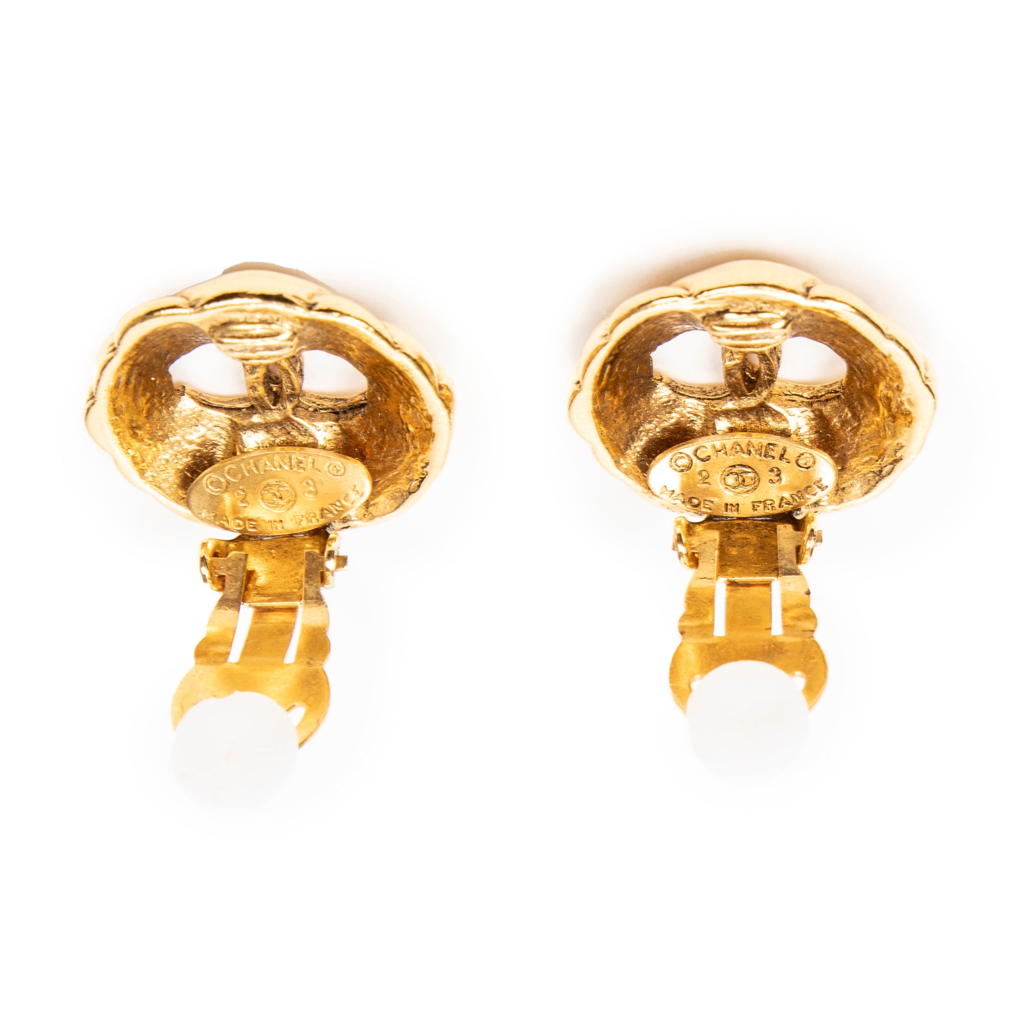 Earrings CC Round Clip On Earrings Gold Gold Plated